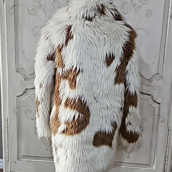 NWT Zadig & Voltaire Fred Tache Faux Fur Natural Coat Sz S
